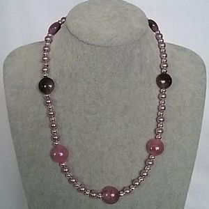 Purple and lavender beaded necklace